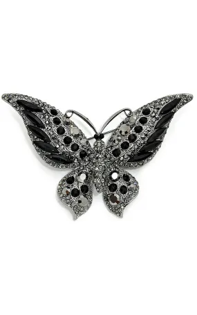 06263 Black Crystal butterfly brooch