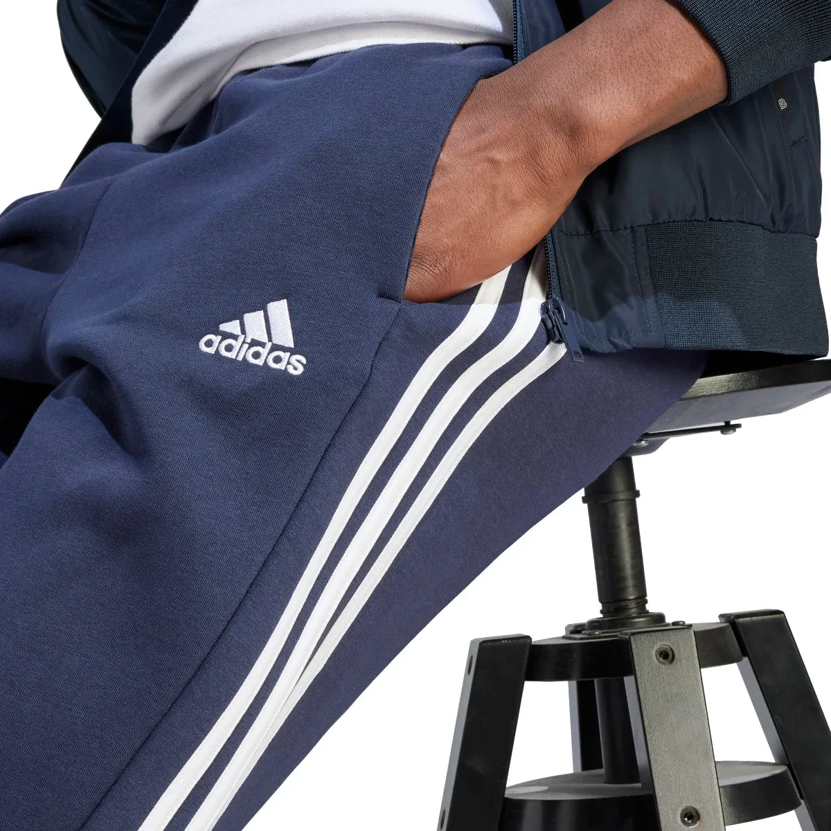 adidas Men's Essentials 3-Stripes Open Hem Fleece Joggers