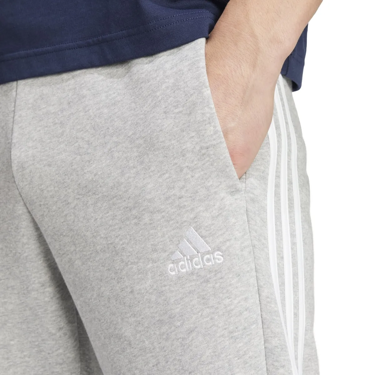 adidas Men's Essentials 3-Stripes Open Hem Fleece Joggers