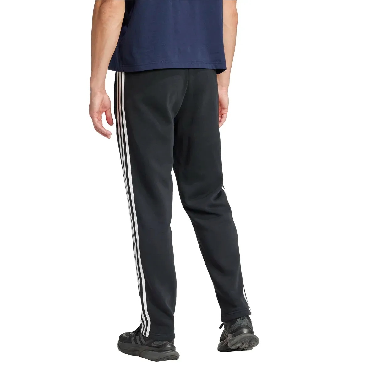 adidas Men's Essentials 3-Stripes Open Hem Fleece Joggers