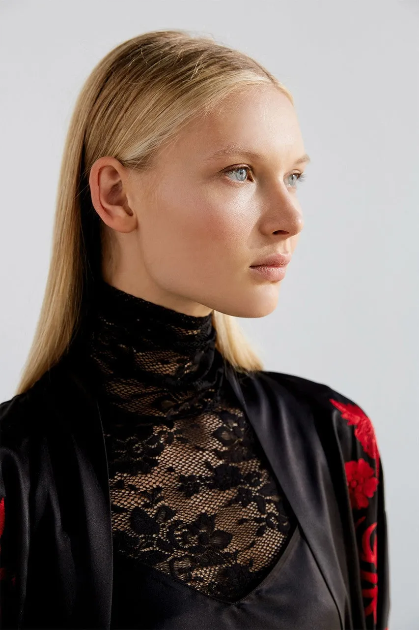 All Over Lace Turtleneck Top