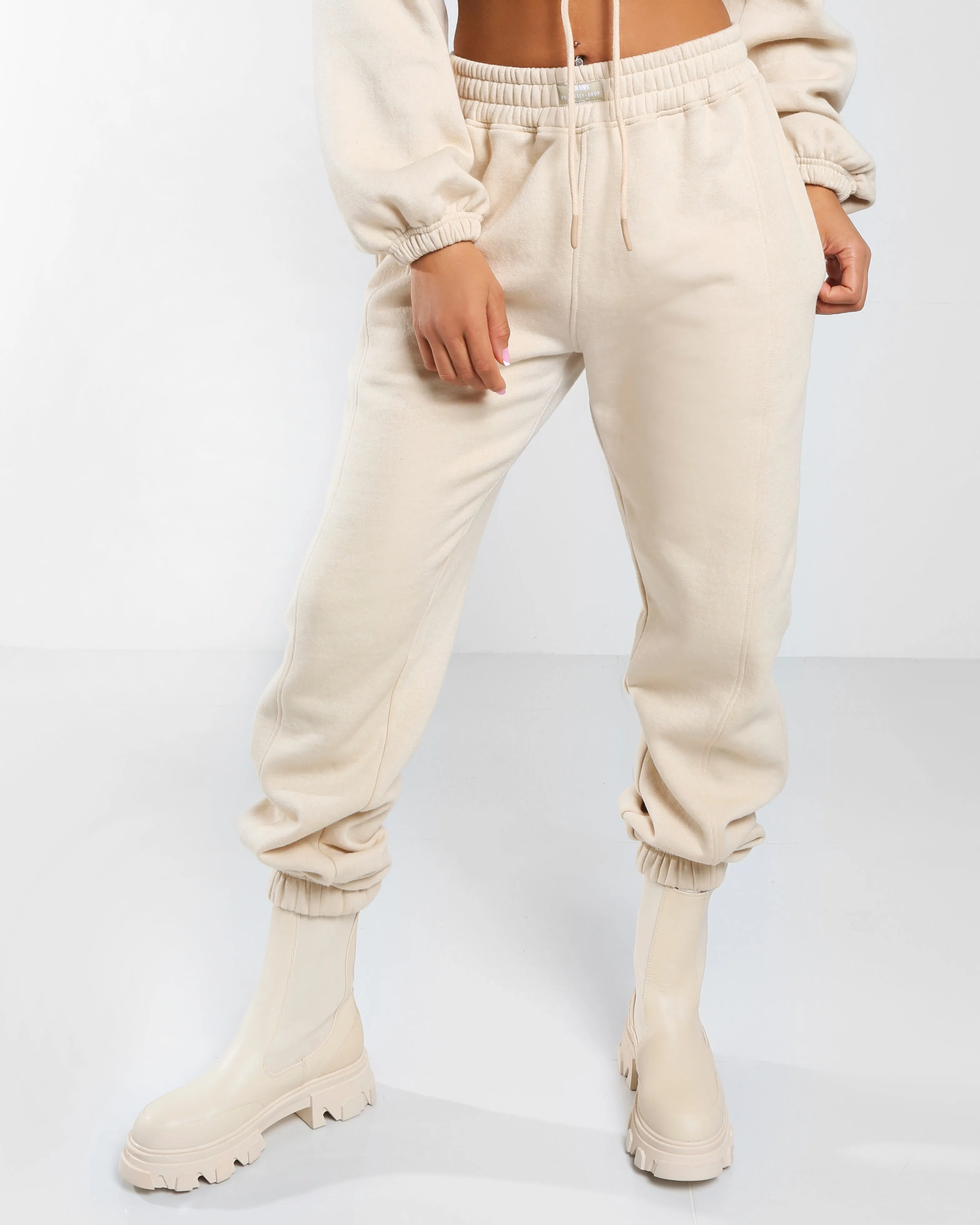 Amber x Public Desire oversized seam detail jogger in butter