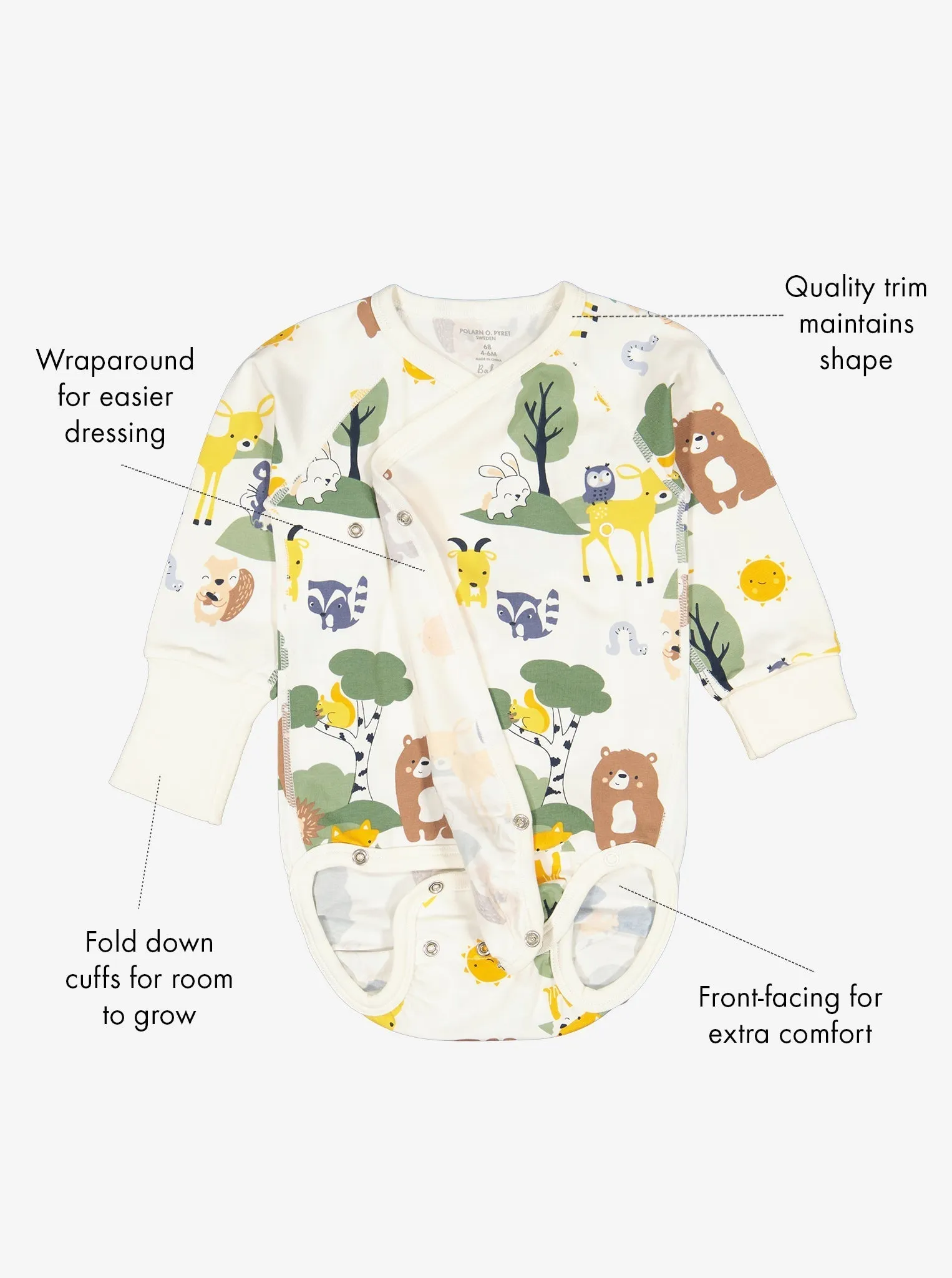 Animal Friends Wraparound Babygrow