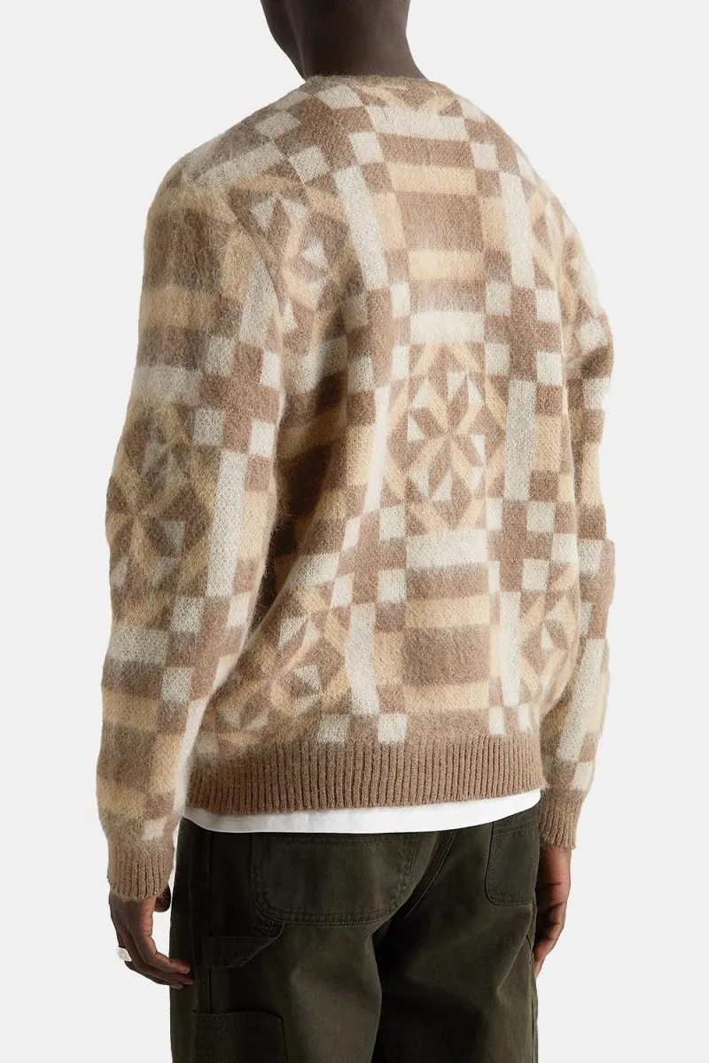 Anonymous Ism American Knit Quilt Cardigan (Multi Khaki)