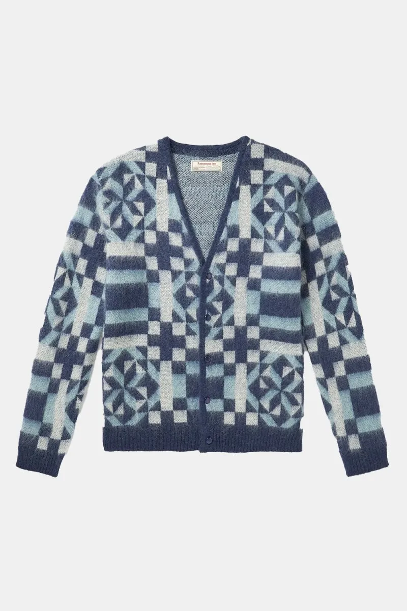 Anonymous Ism American Knit Quilt Cardigan (Shades Blue)