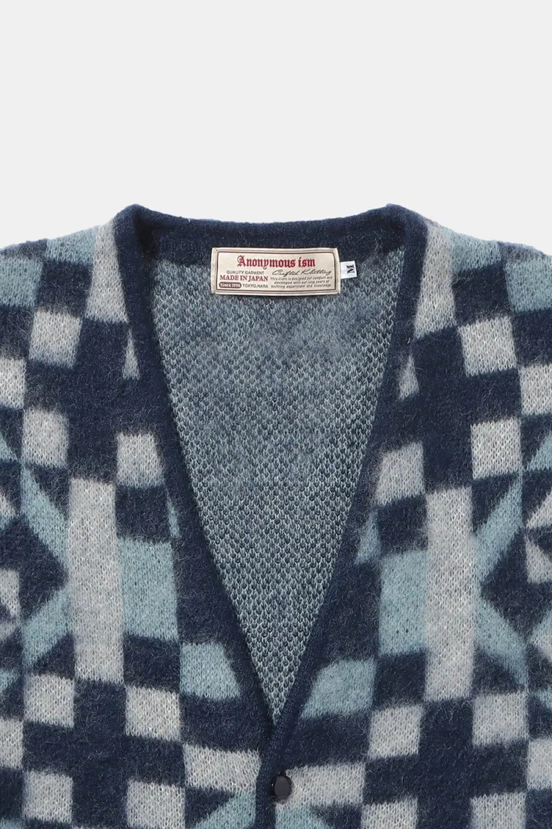 Anonymous Ism American Knit Quilt Cardigan (Shades Blue)