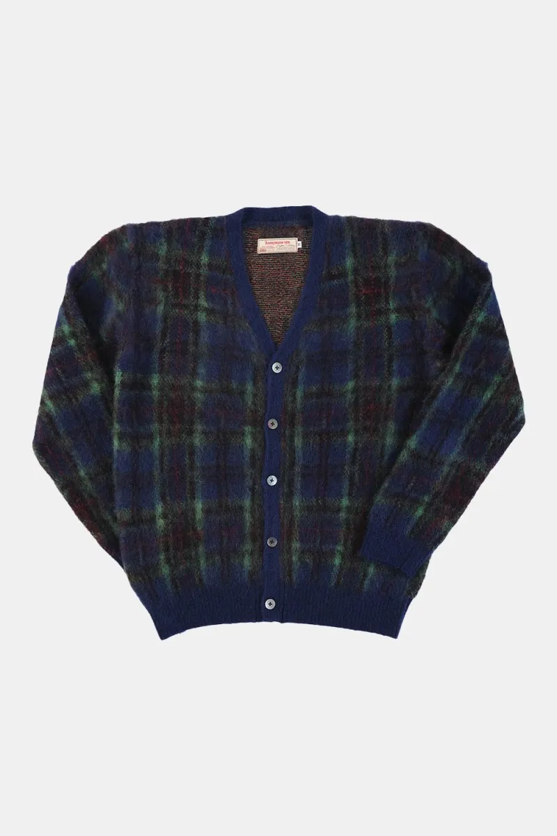 Anonymous Ism Check Mohair Knit Cardigan (Navy/Green)