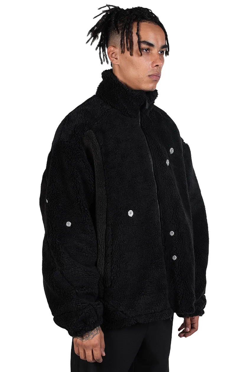 Arc Panelled Asteroid Padded Fleece Coat