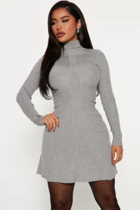 Arissa Sweater Mini Dress - Heather Grey