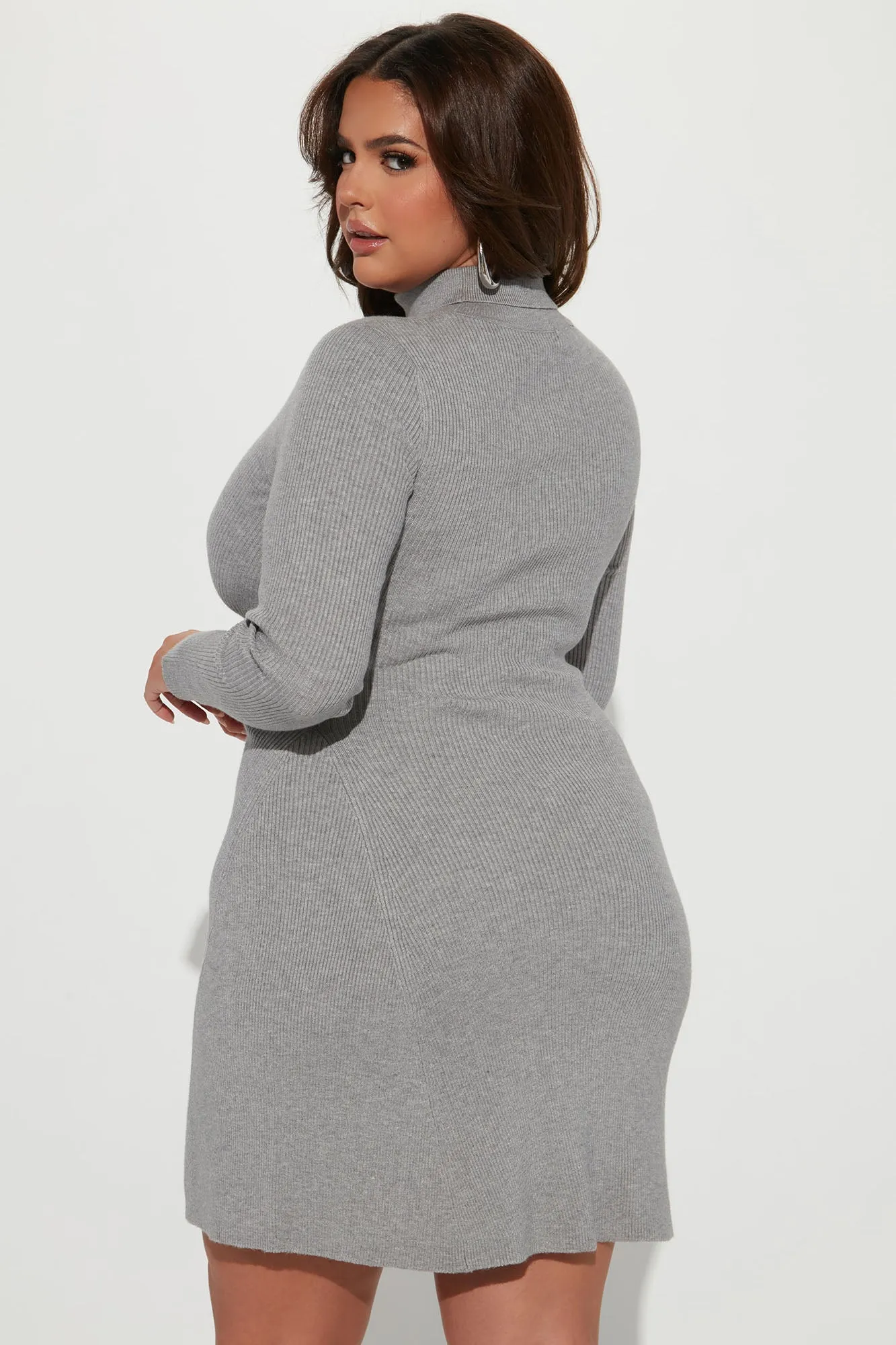 Arissa Sweater Mini Dress - Heather Grey