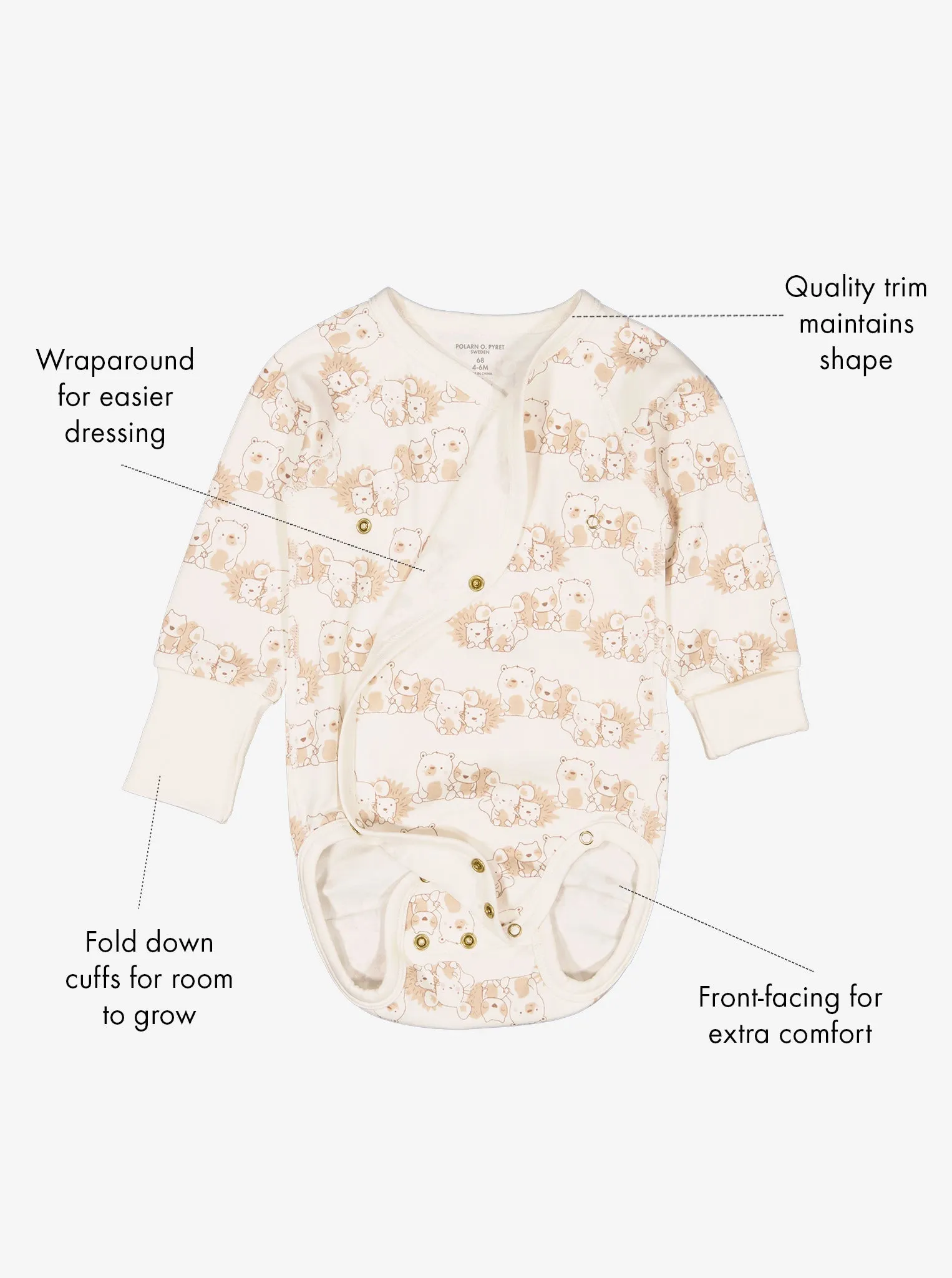 Baby Animal Wraparound Babygrow