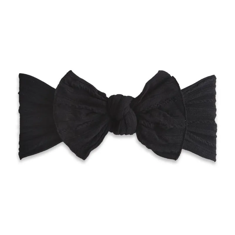 Baby Bling Bows - Cable Knit Knot - Black