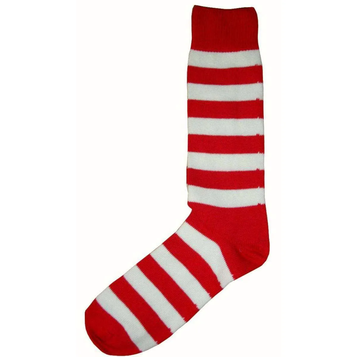 Bassin and Brown Striped Midcalf Socks - Red/White