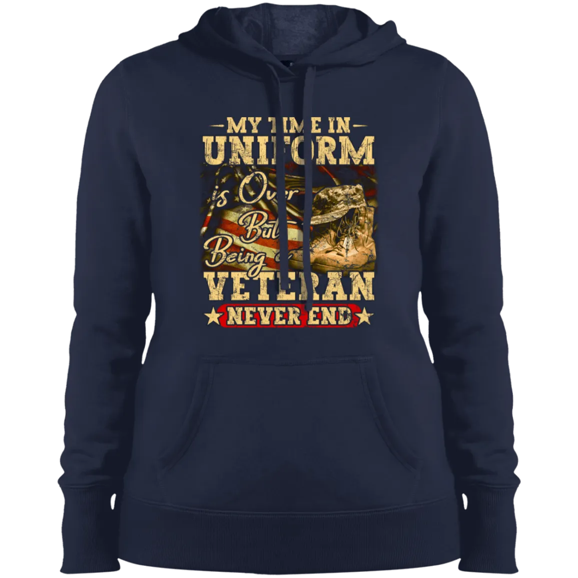 Being A Veteran Ladies' Pullover Hooded Sweatshirt