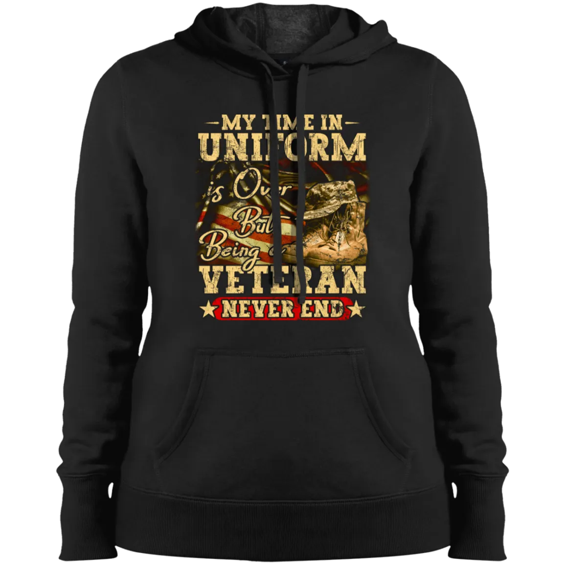 Being A Veteran Ladies' Pullover Hooded Sweatshirt