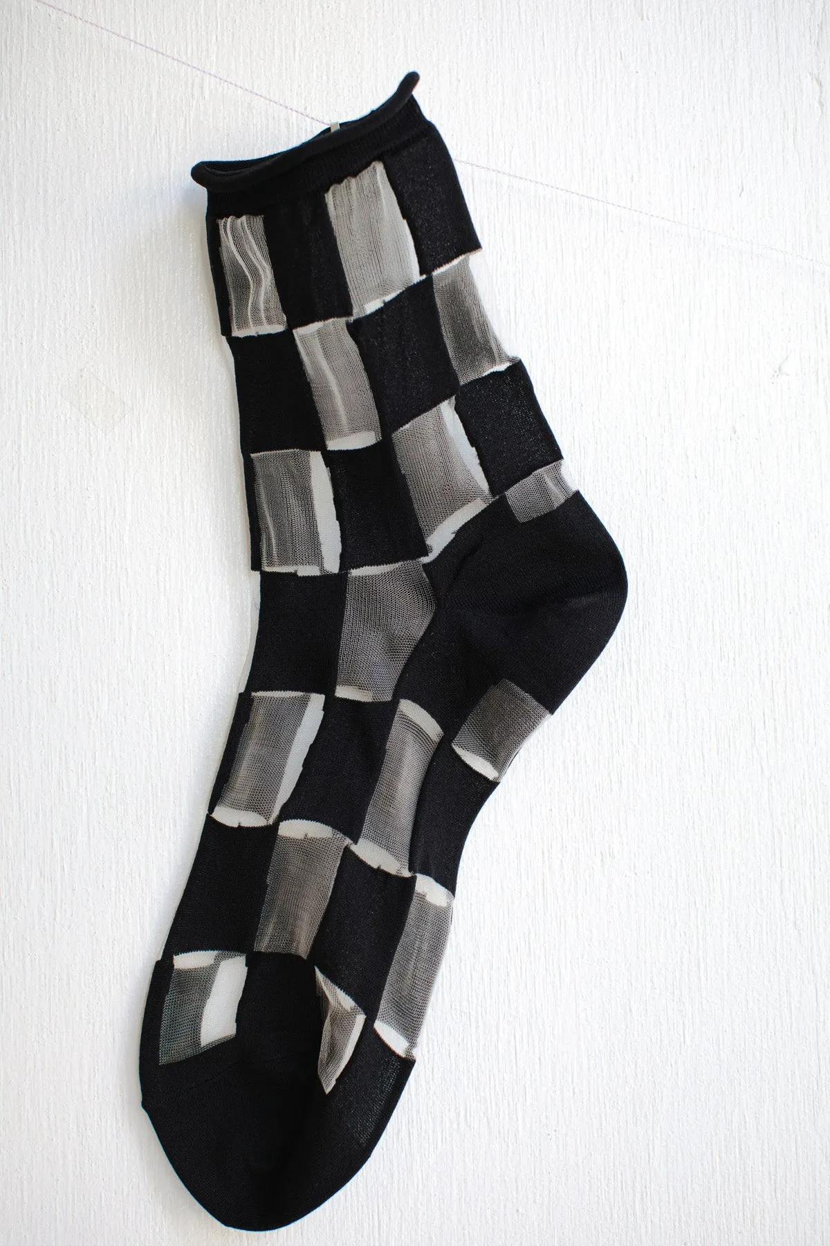 Berlin Sheer Short Crew Socks - Black