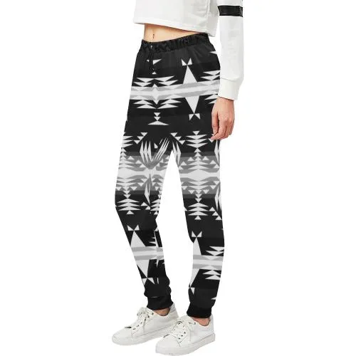 Between the Mountains Black and White Women's Sweatpants