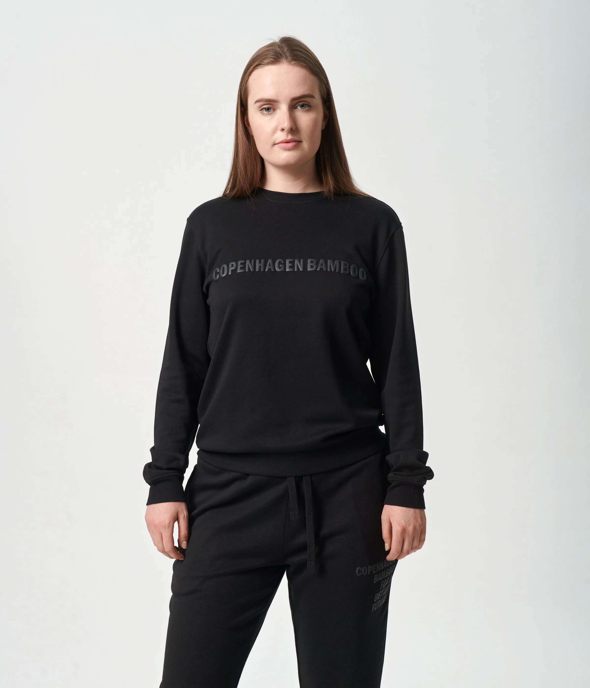 Black bamboo track suit with logo