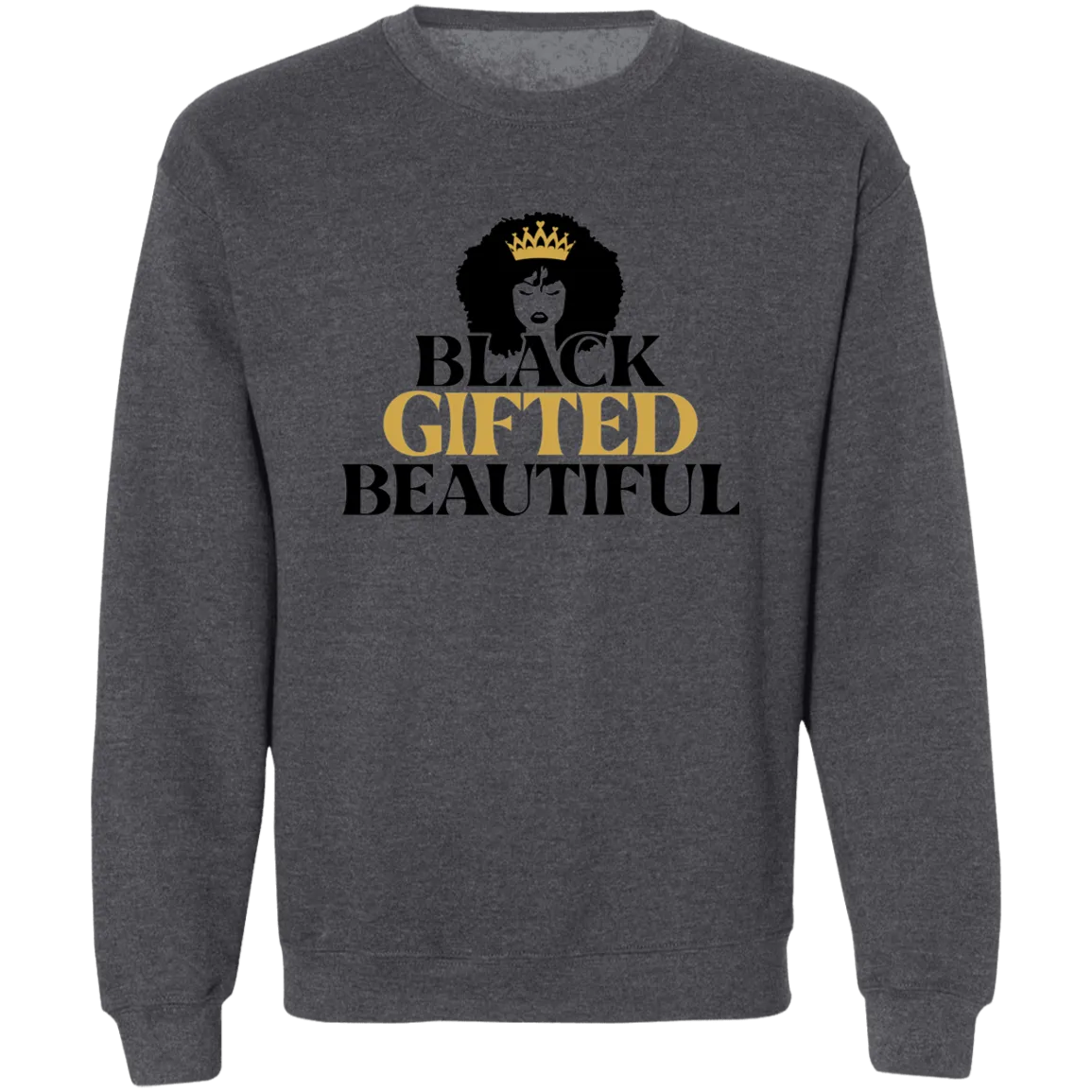 Black Gifted Beautiful Ladies Crewneck Pullover Sweatshirt