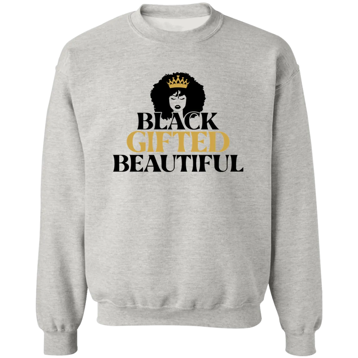 Black Gifted Beautiful Ladies Crewneck Pullover Sweatshirt