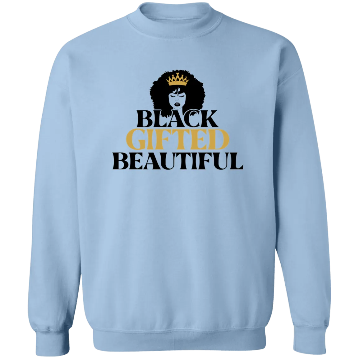 Black Gifted Beautiful Ladies Crewneck Pullover Sweatshirt