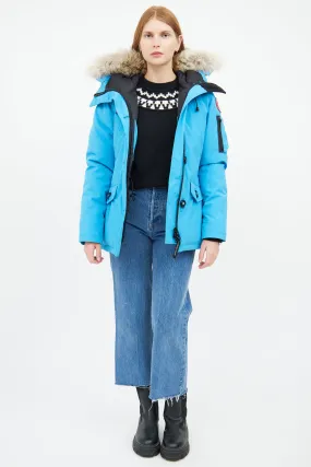 Blue Montebello Down & Fur Hood Parka