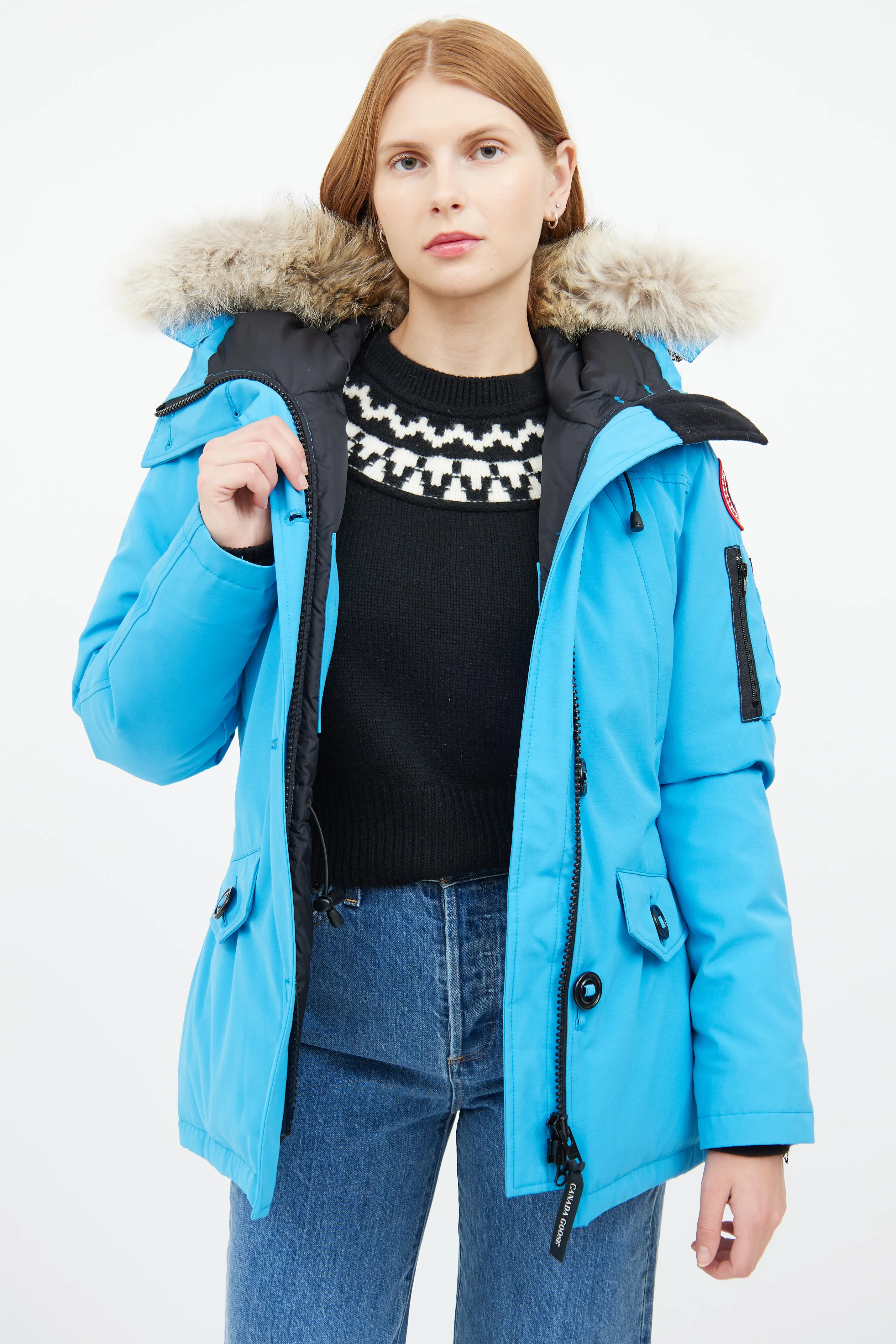 Blue Montebello Down & Fur Hood Parka