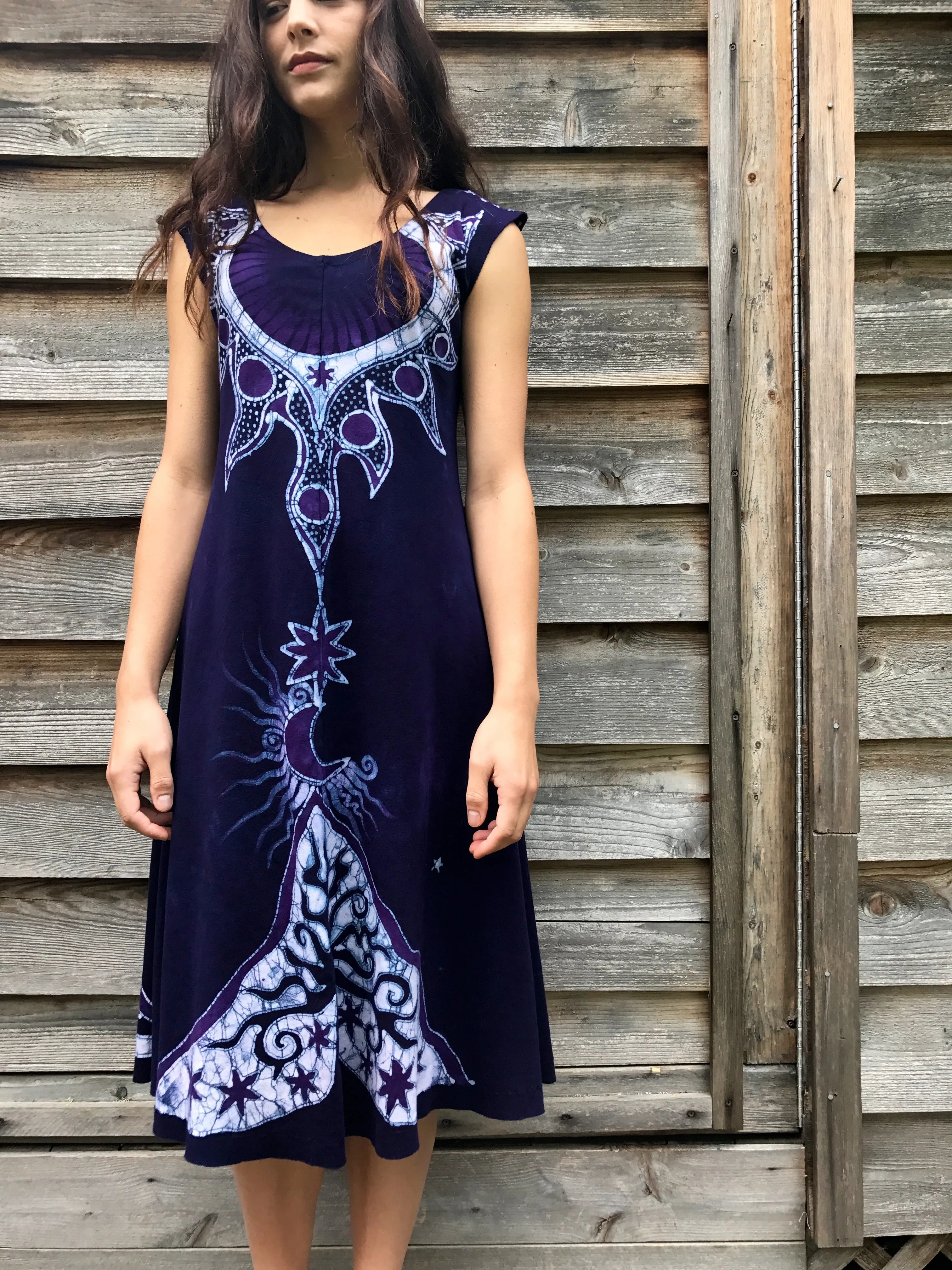 Blue Mountain Sun Batikwalla Handmade Batik Dress in Organic Cotton - Imperfect