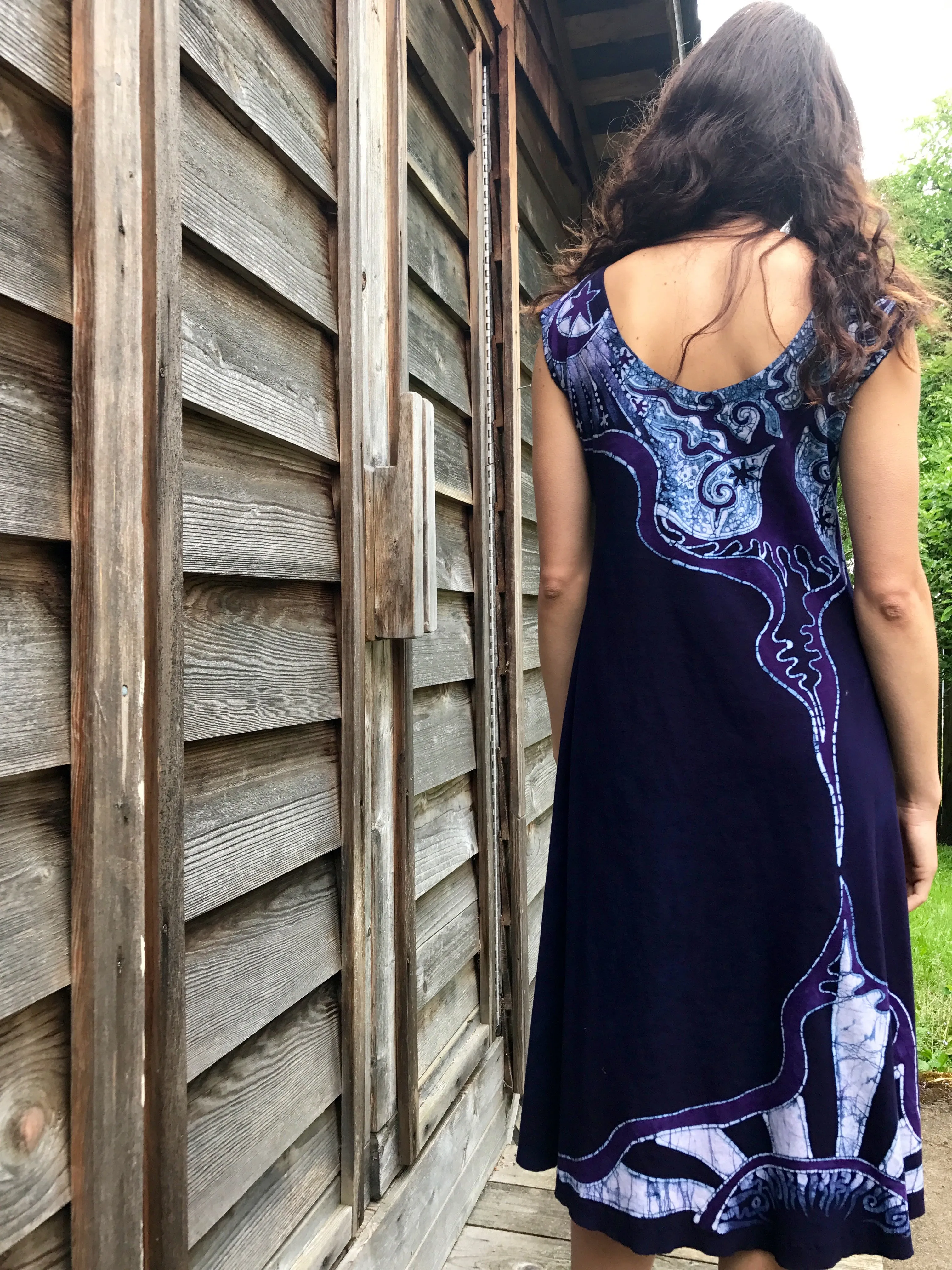 Blue Mountain Sun Batikwalla Handmade Batik Dress in Organic Cotton - Imperfect