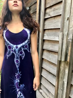 Blue Mountain Sun Batikwalla Handmade Batik Dress in Organic Cotton - Imperfect