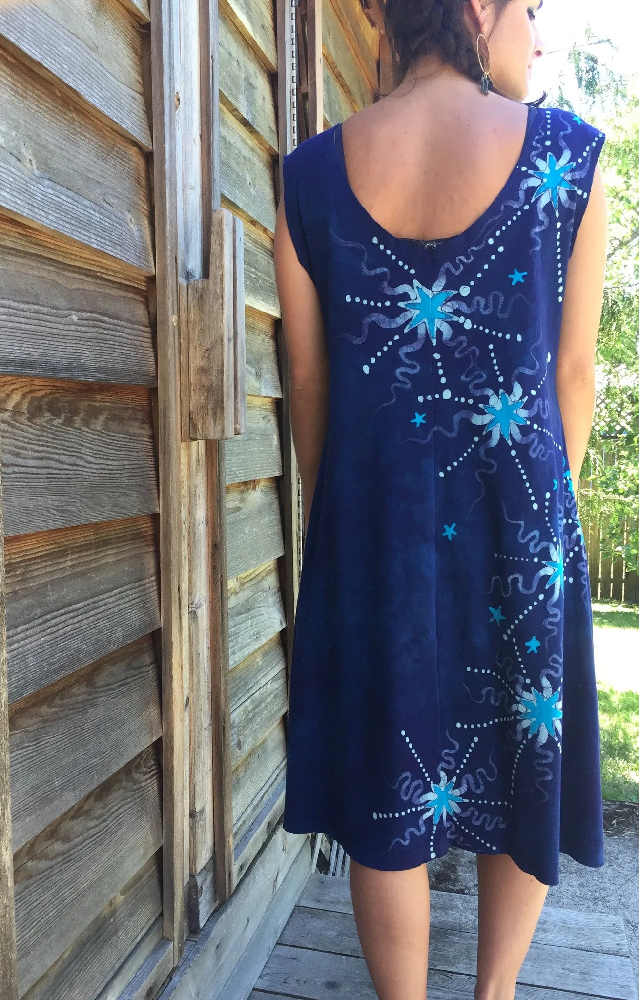 Blue Nebula Organic Cotton Batik Dress