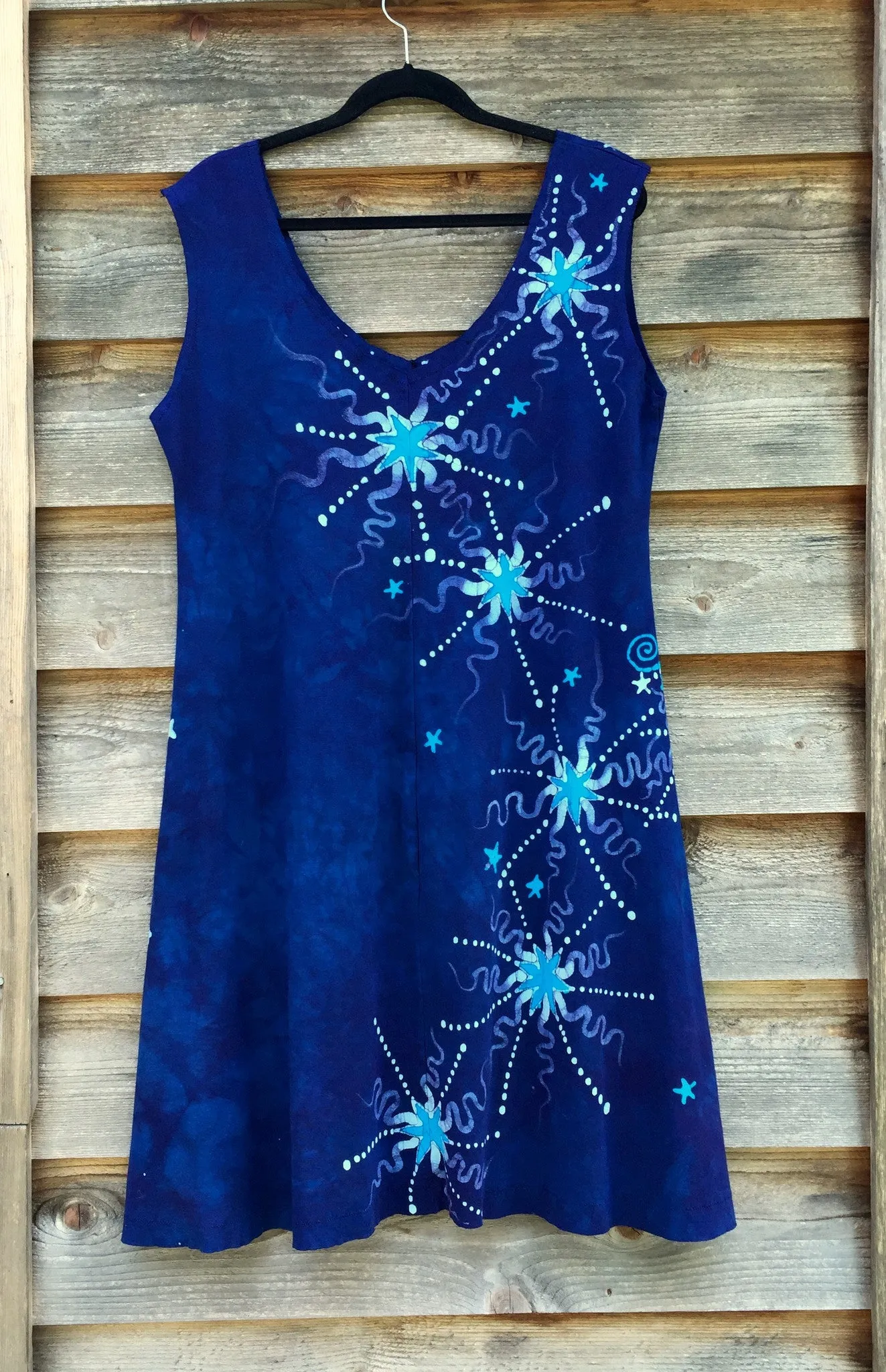 Blue Nebula Organic Cotton Batik Dress