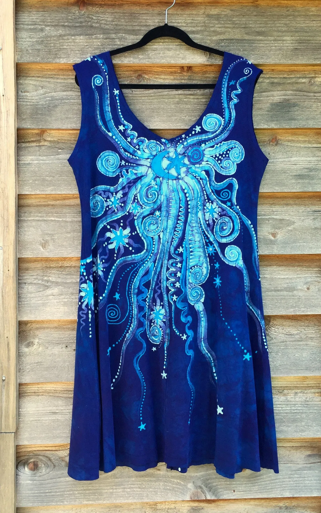 Blue Nebula Organic Cotton Batik Dress