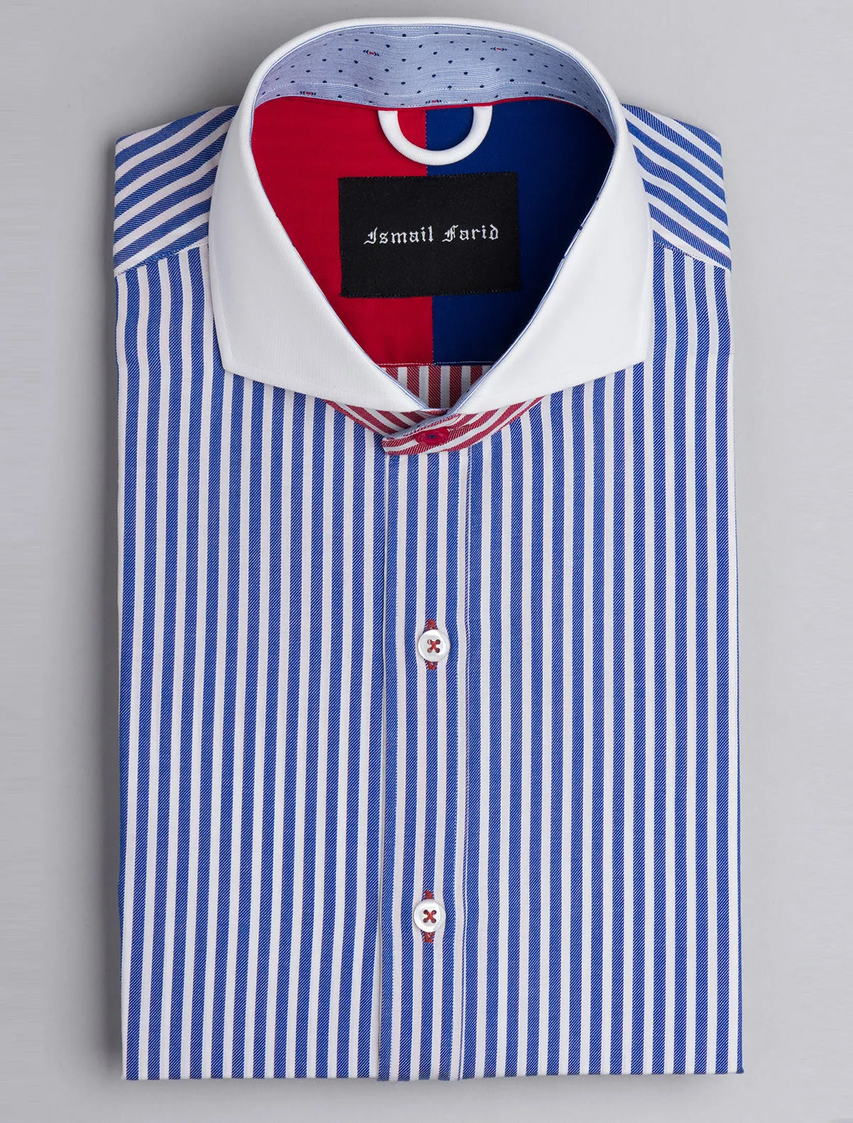 BLUE VERTICAL STRIPED SHIRT