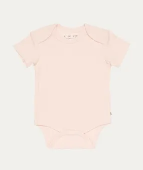 Bodysuit Short Sleeves Rib - Pink