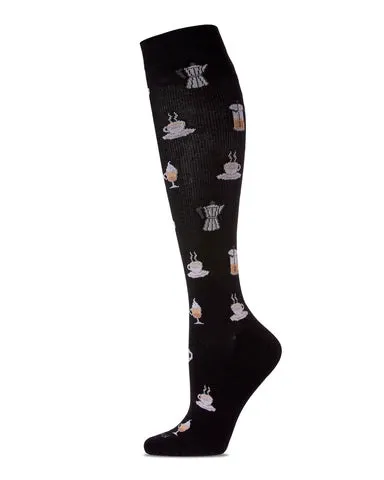 Bon Cafe, Coffee Lover (Black) Compression Socks