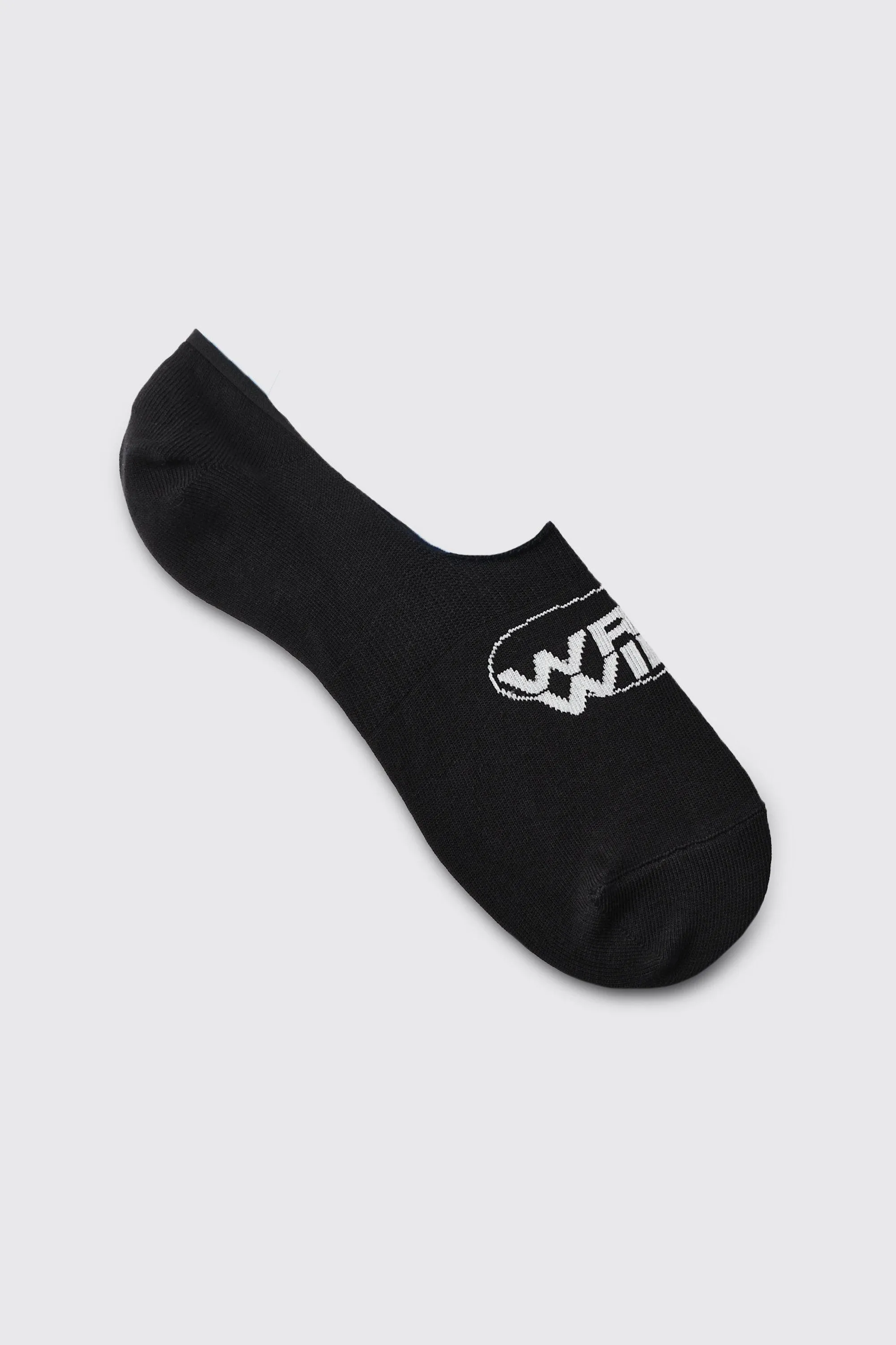 Boohoo Black 3 Pack Worldwide Logo Invisible Mens Socks