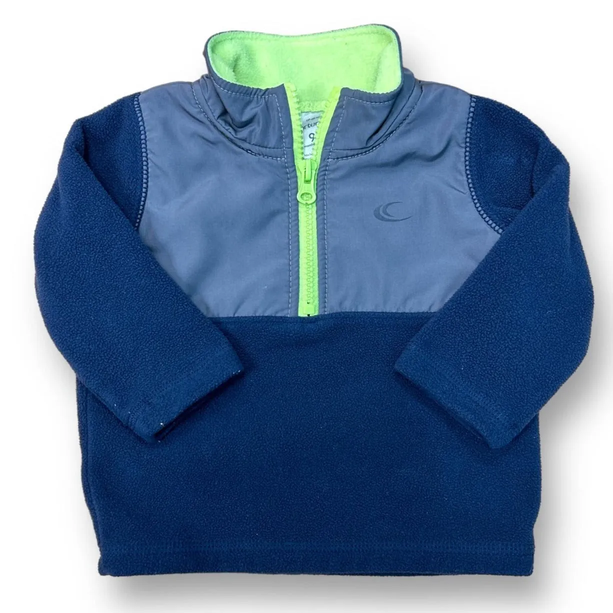 Boys Carter's Size 9 Months Dark Blue Half-Zip Fleece Pullover