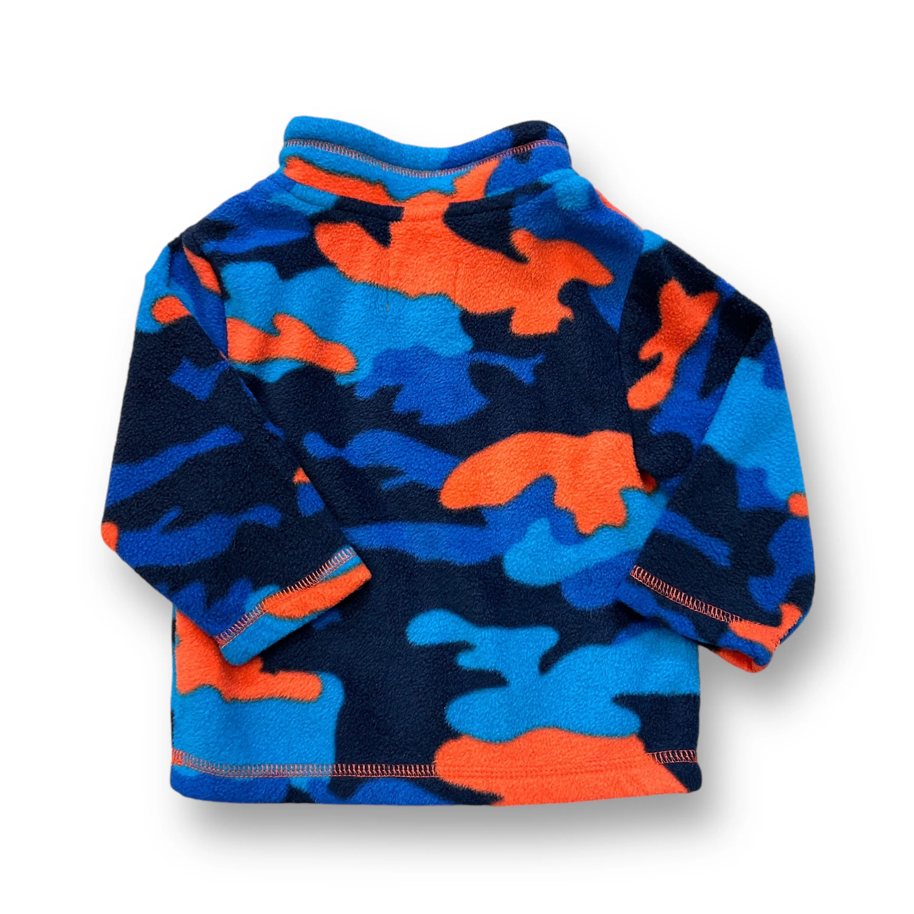 Boys Children's Place Size 9-12 Months Orange & Blue Camo Quarter-Zip Pullover