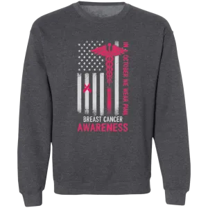 Breast Cancer Flag Unisex  Crewneck Pullover Sweatshirt