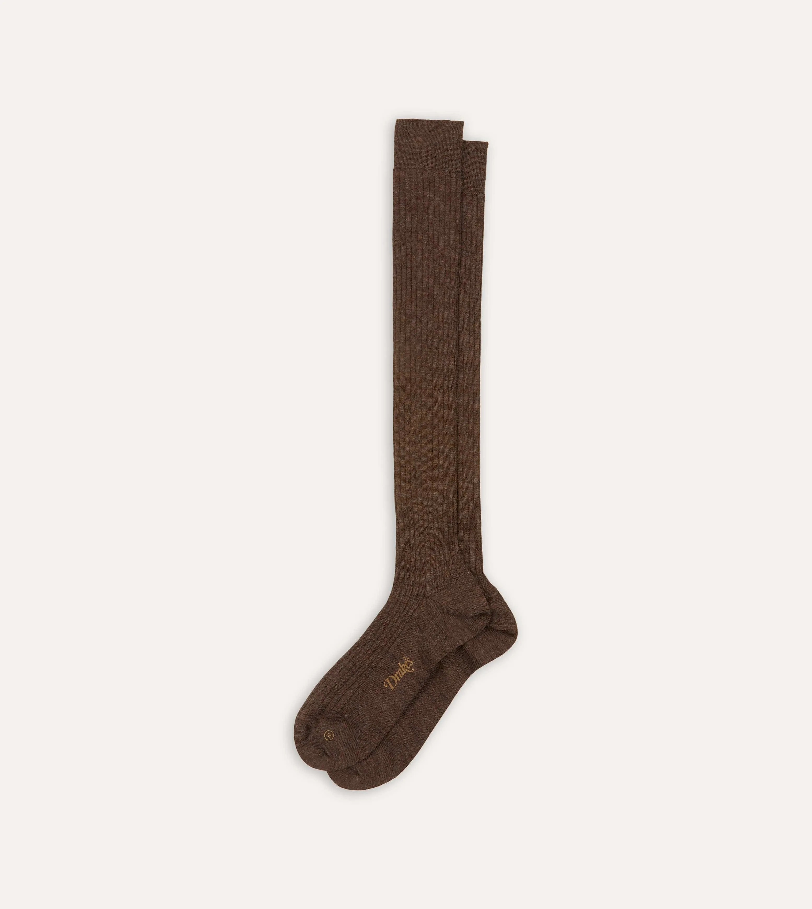 Brown Wool Over-the-Calf Socks