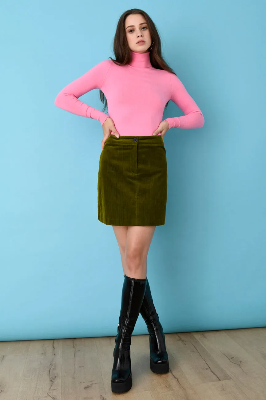 Bubblegum Pink Peachskin Long Sleeve Turtleneck