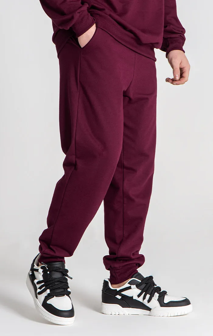 Burgundy Mad Bear Joggers