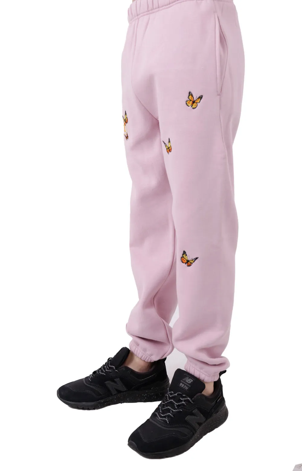 Butterfly Cozy Fleece Joggers - Soft Lavender