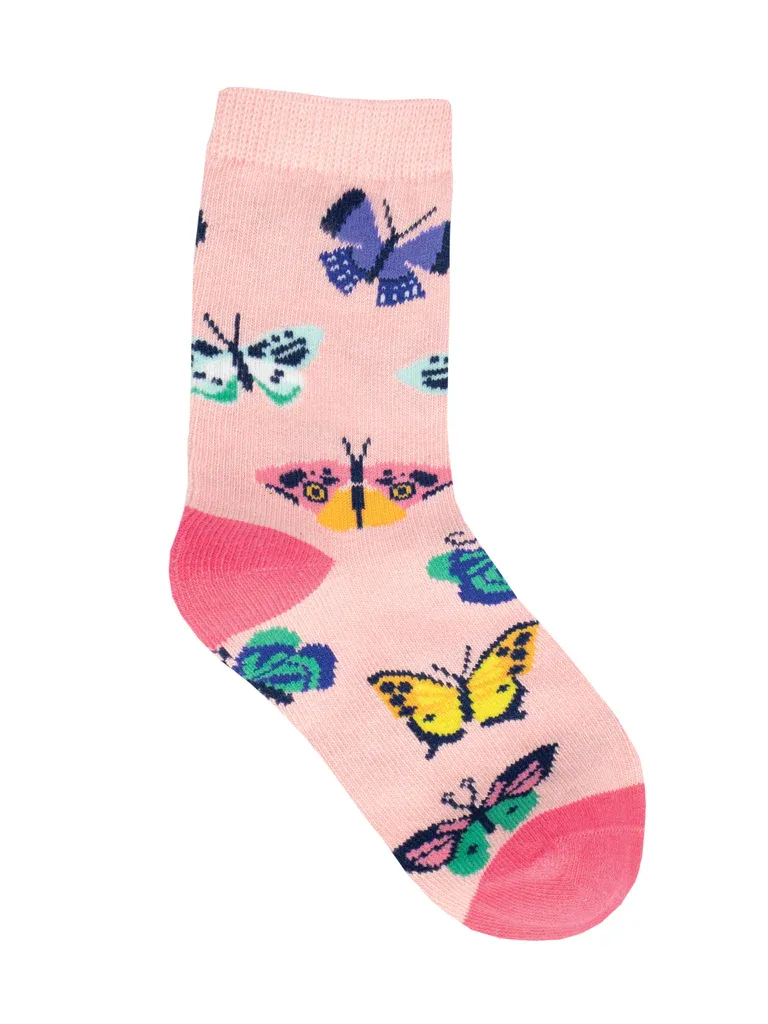 Butterfly Migration Kid's Socks Pink (4-7 Years)