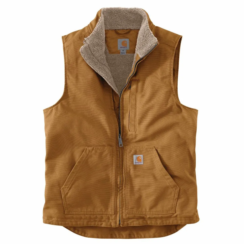 'Carhartt' Men's Duck Sherpa Lined Vest - Carhartt Brown