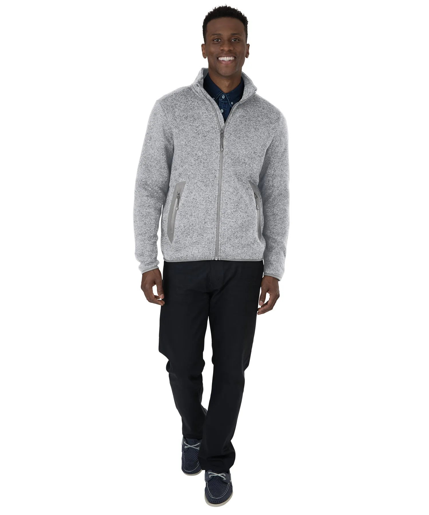 Charles River Men's Heathered Fleece Jacket