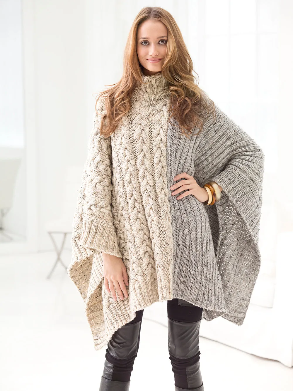 Chatsworth Cable Poncho (Knit)