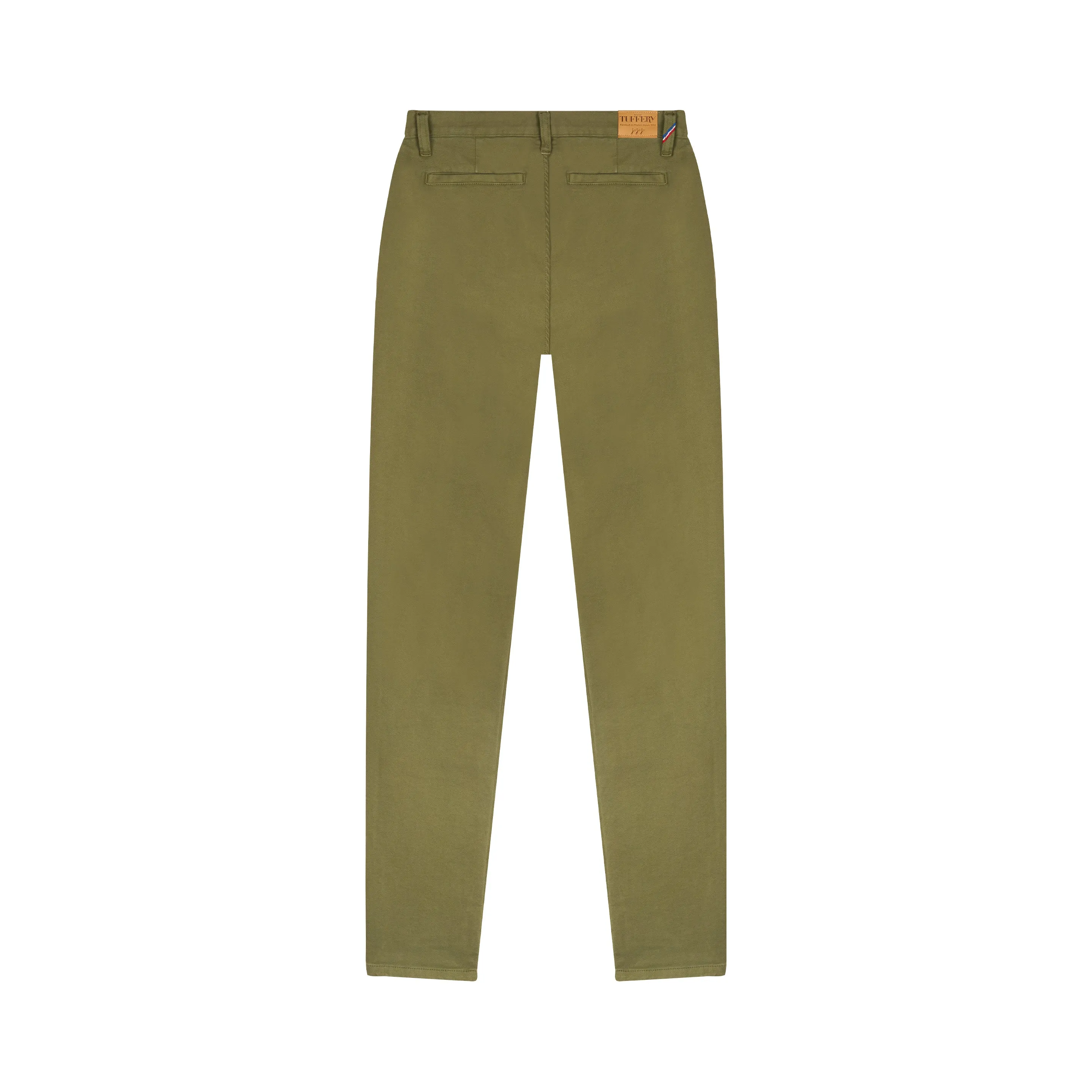 Chino femme ajusté taille haute Vert Kaki - Léonie