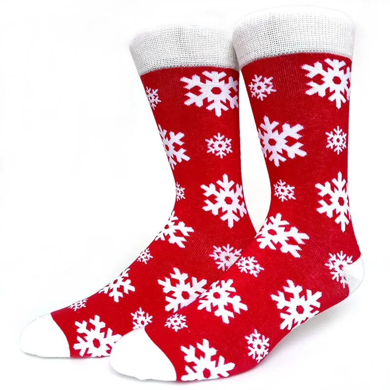 Christmas Socks Men Funny Christmas Tree Snowflake Santa Claus Elk Snow Cotton Happy Socks Men New Year Sokken Harajuku